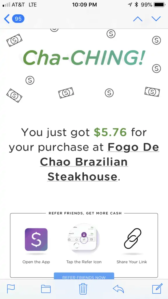 Screenshot of Cha-Ching, one of the Best Money Saving Apps out there
