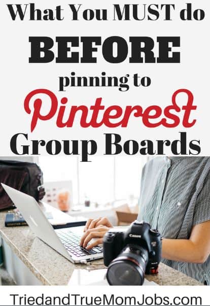 Text: What you must do before pinning to Pinterest group boards.