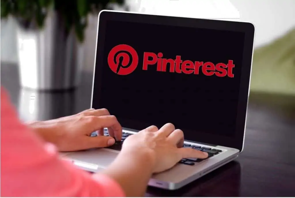  A woman using Pinterest for her business.