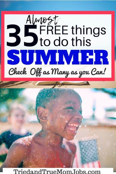 Text: 35 almost free things to do this summer 