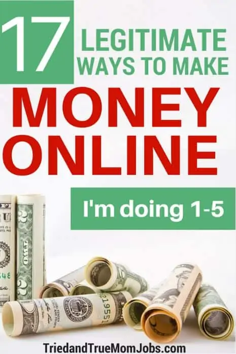 Text: 17 legitimate ways to make money online