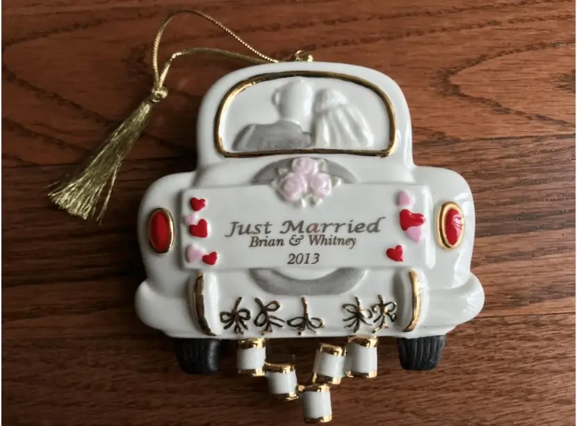 Just married christmas ornament 