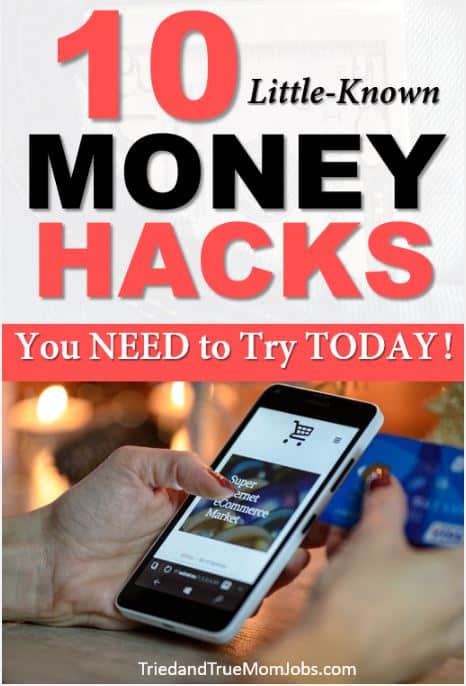 Text: 10 little know money hacks you need to try today!