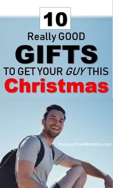 Text: 10 really good gifts to get your guys this Christmas