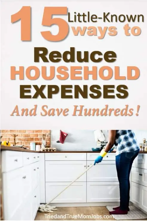 Text: 15 Little know ways to reduce household expenses and save hundreds