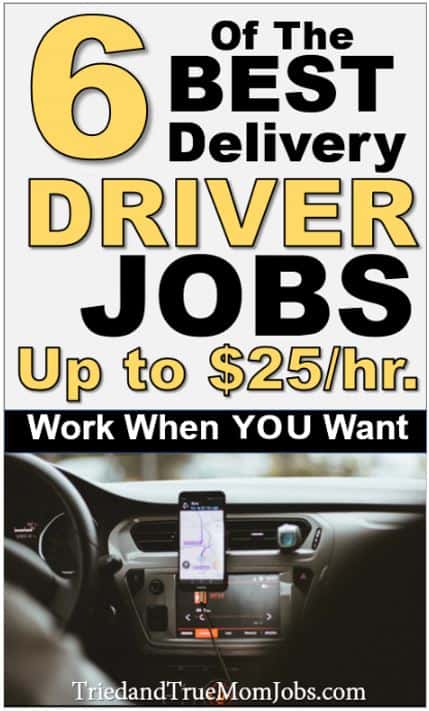 Text: 6 of the best delivery driver jobs up to $25 per hour