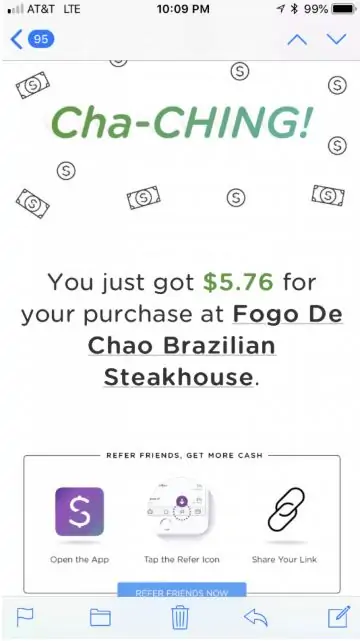 screenshot of cashback from Dosh