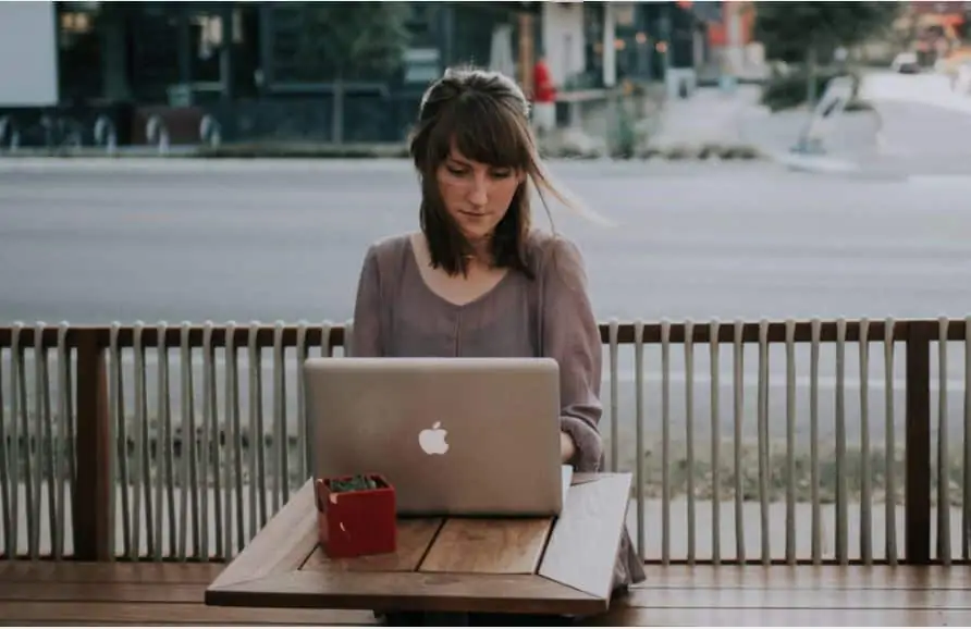 woman working as an online writer 