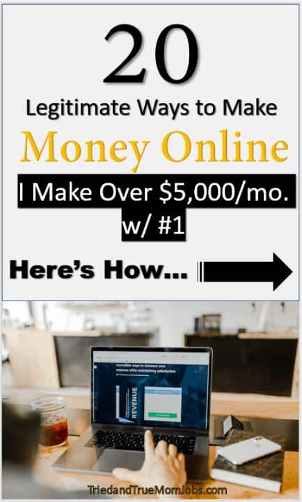 Text: 20 Legitimate ways to make money online