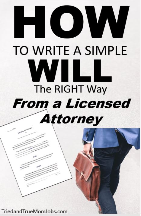 Text: How to write a simple will the right was from a licensed attorney