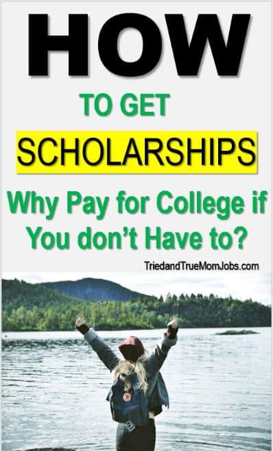 Text: How to get scholarships , why pay for college if you don't have to?