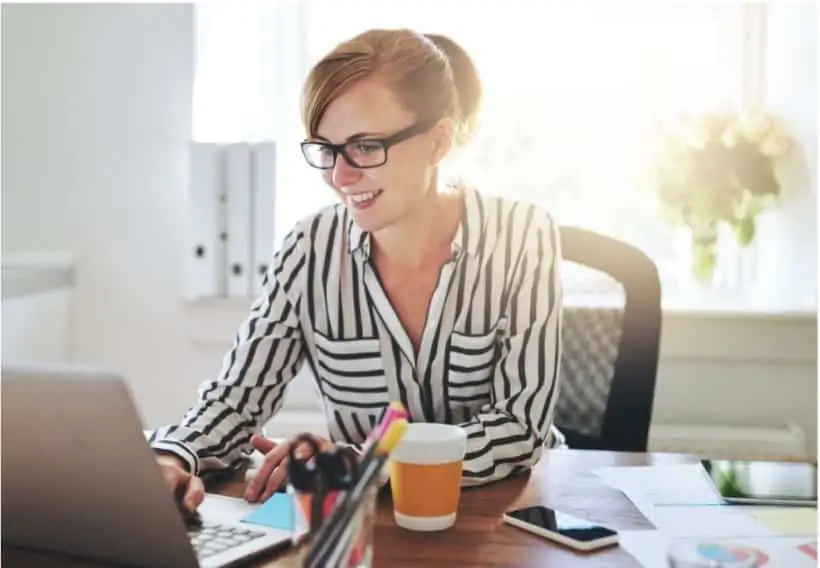 woman working as an online writer 