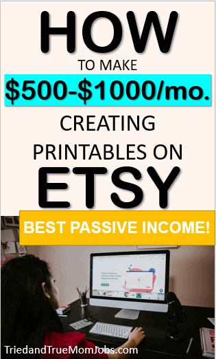Text: How to Make $500-$1000 a month creating Printables on Etsy