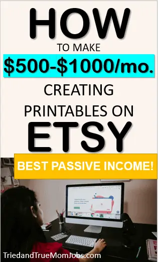 Text: How to Make $500-$1000 a month creating Printables on Etsy
