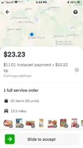 A screenshot of how instacart works from your phone