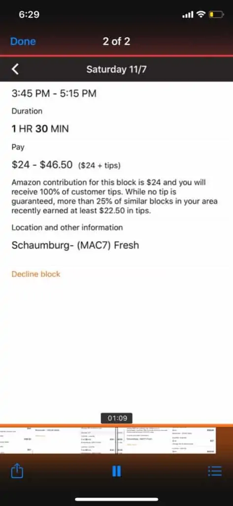 Amazon flex app breaking down pay earned