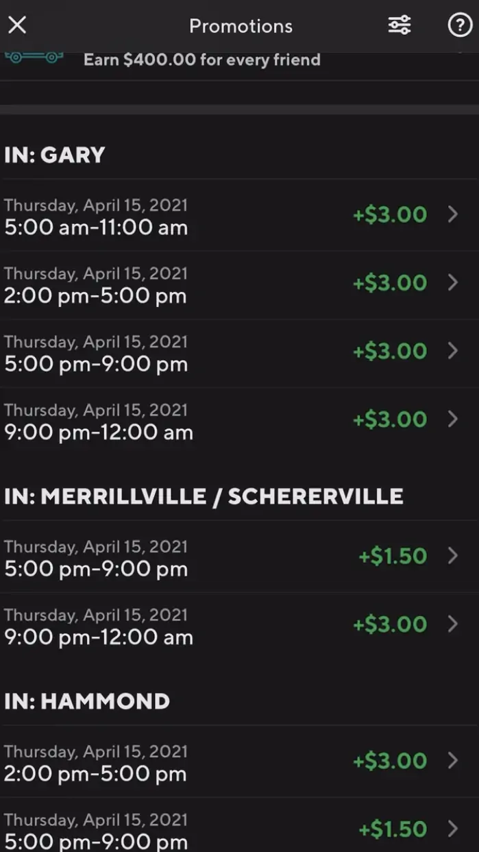 Screenshot of DoorDash app showing tips earned from deliveries made