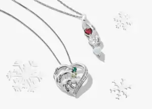 Image of necklace with birthstone of peoples names