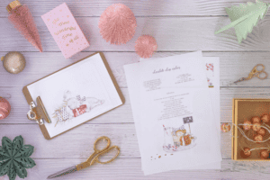 Paper with scissors and clipboard