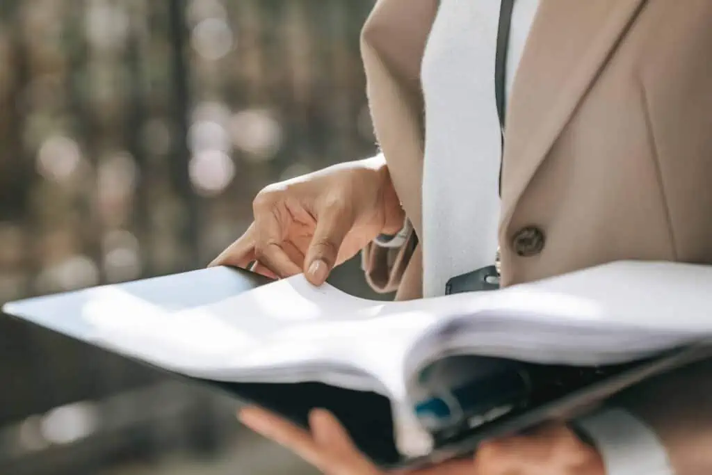 A woman reading a book