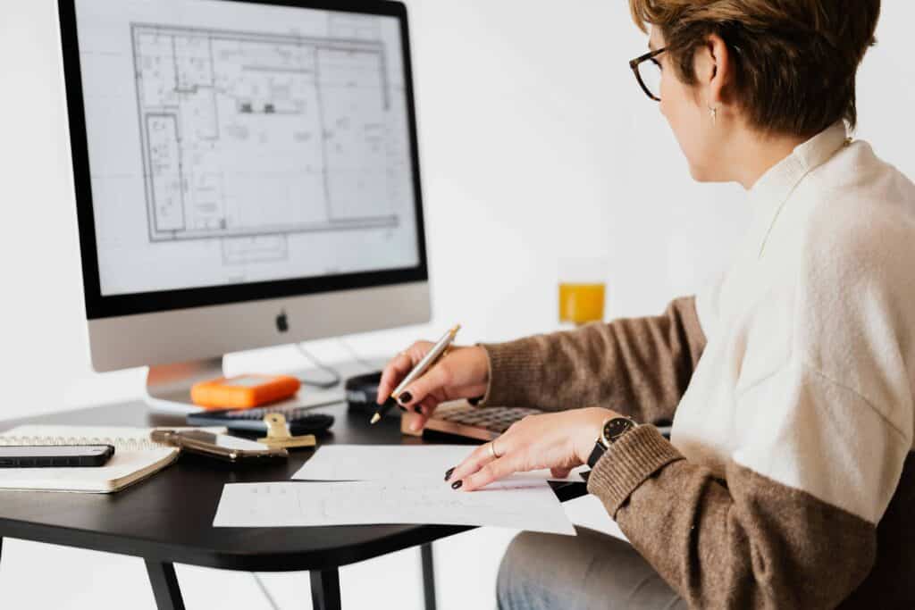 Architect drawing plans