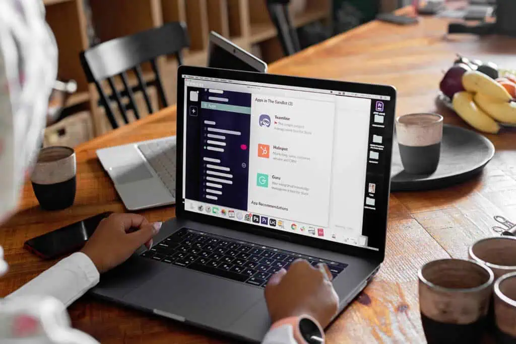 A person working on a laptop